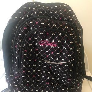 Dakine backpack with pink and white cars